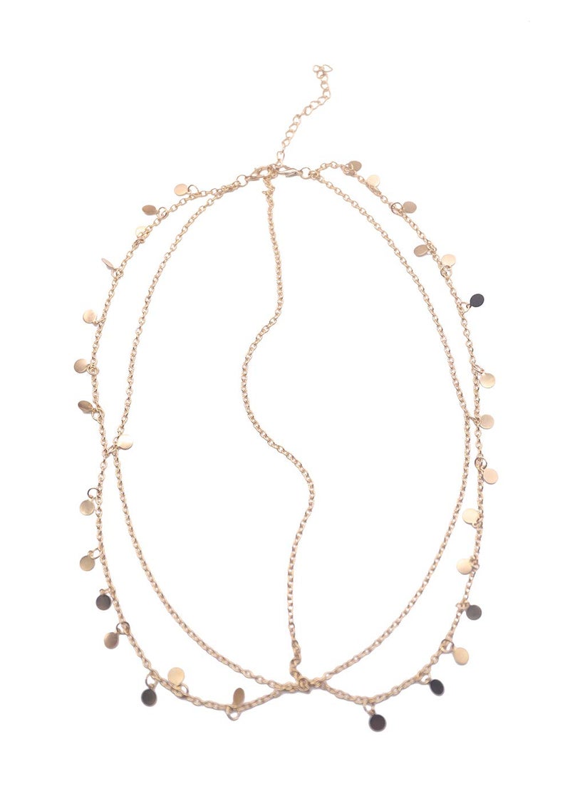 Missgrace HMetal Chain Jewelry Headband Head Hair Band Tassels Pearl - Image 5